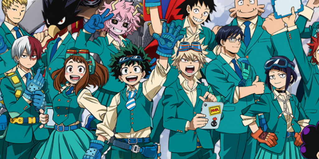 Deku and friends in art for the HeroFES event